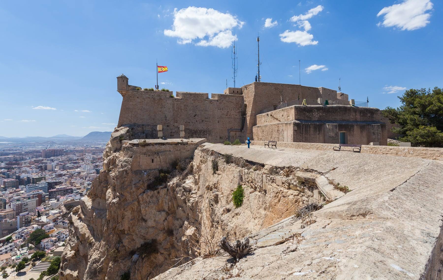 The Castle of Santa Barbara above the city of Alicante on the Costa Blanca