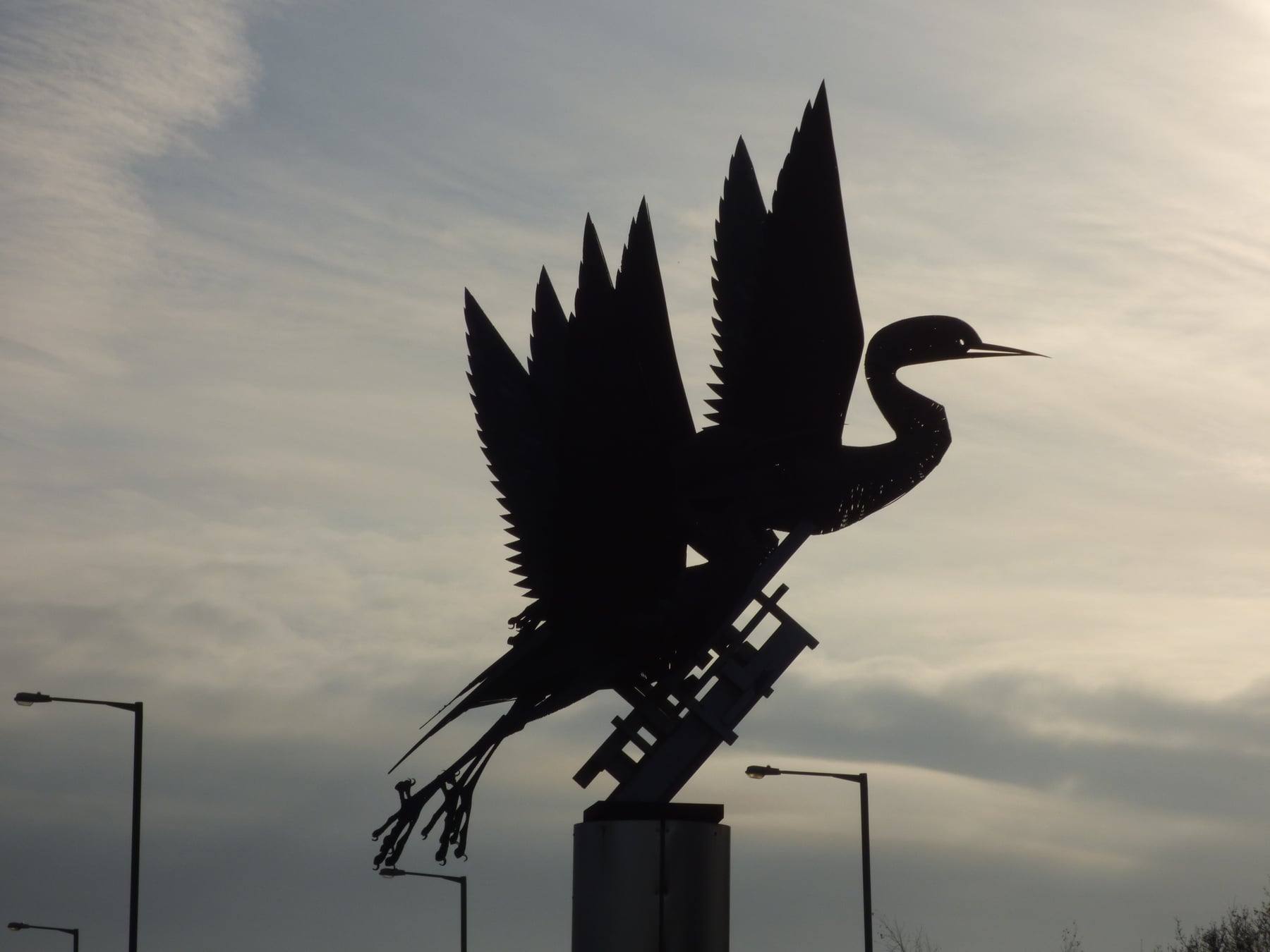 The Take Off bird sculpture on Airport Way, the road approach to Birmingham Airport